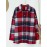 Plaid Shacket with Lapel Collar - Soft Slight Stretch Tweed Fabric, Loose Fit, Micro Elasticity, Random Printing, Perfect for Fall & Winter - Womens Casual Long Sleeve Bomber Jacket
