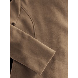 Stylish Solid-Colored Single Breasted Coat - Warm and Cozy Casual Long Sleeve Fall and Winter Outerwear for Women - Soft and Comfortable Fabric, Classic Design, Versatile and Timeless Style, Perfect for Daily Life, Work, and Outdoor Activities