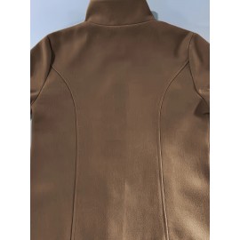 Stylish Solid-Colored Single Breasted Coat - Warm and Cozy Casual Long Sleeve Fall and Winter Outerwear for Women - Soft and Comfortable Fabric, Classic Design, Versatile and Timeless Style, Perfect for Daily Life, Work, and Outdoor Activities