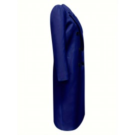 Stylish Double-Breasted Lapel Overcoat - Warm Winter & Fall Essential, Long Sleeve Casual Coat with Classic Design, Soft Fabric, and Comfortable Fit - Women's Clothing for Everyday Wear