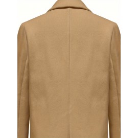 Stylish Double-Breasted Lapel Overcoat - Warm Winter & Fall Essential, Long Sleeve Casual Coat with Classic Design, Soft Fabric, and Comfortable Fit - Women's Clothing for Everyday Wear