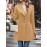 Classic Single Button Lapel Long Sleeve Solid Color Polyester Knit Overcoat - Elegant Winter Outwear with Micro Elasticity and Versatile Style - Perfect for Womens Formal Occasions