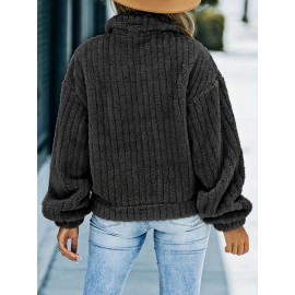 Luxurious Solid Faux Fur Trucker Jacket - Warm & Stylish Long Sleeve for Fashion-Forward Women - Perfect Casual Wear for Fall & Winter