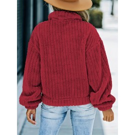 Luxurious Solid Faux Fur Trucker Jacket - Warm & Stylish Long Sleeve for Fashion-Forward Women - Perfect Casual Wear for Fall & Winter