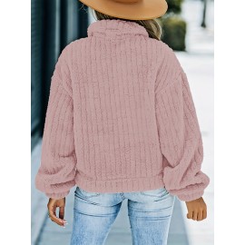 Luxurious Solid Faux Fur Trucker Jacket - Warm & Stylish Long Sleeve for Fashion-Forward Women - Perfect Casual Wear for Fall & Winter