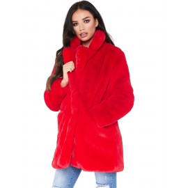Cozy Faux Fur Long Sleeve Teddy Coat - Soft, Micro Elastic, and Plush Winter Outerwear with Button Closure - Elegant Womens Casual Fashion for Cold Winter Days
