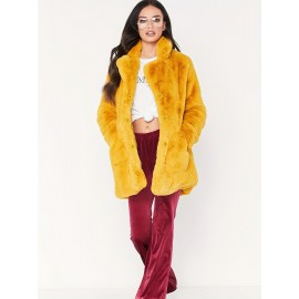 Cozy Faux Fur Long Sleeve Teddy Coat - Soft, Micro Elastic, and Plush Winter Outerwear with Button Closure - Elegant Womens Casual Fashion for Cold Winter Days