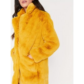 Cozy Faux Fur Long Sleeve Teddy Coat - Soft, Micro Elastic, and Plush Winter Outerwear with Button Closure - Elegant Womens Casual Fashion for Cold Winter Days