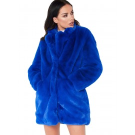 Cozy Faux Fur Long Sleeve Teddy Coat - Soft, Micro Elastic, and Plush Winter Outerwear with Button Closure - Elegant Womens Casual Fashion for Cold Winter Days