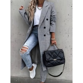 Timeless Classic Double Breasted Trench Coat - Water Resistant, Long Sleeve, Belted, Casual Outerwear for Women - Perfect for Rainy Days, Daily Commute, and Business Casual Occasions