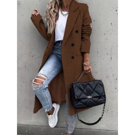 Timeless Classic Double Breasted Trench Coat - Water Resistant, Long Sleeve, Belted, Casual Outerwear for Women - Perfect for Rainy Days, Daily Commute, and Business Casual Occasions