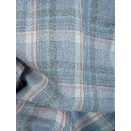 Womens Plaid Print Crew Neck Bomber Jacket - Soft Micro Elastic Polyester Fabric, Button Front, Drawstring Hood, Casual Long Sleeve Outerwear for Spring & Fall Seasons