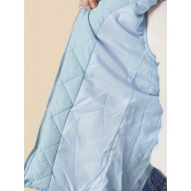 Stylish Argyle Pattern Sleeveless Vest - Zip-Up Closure, Casual Solid Design, Breathable Fabric, Women's Fashion Clothing for Everyday Wear