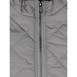 Stylish Argyle Pattern Sleeveless Vest - Zip-Up Closure, Casual Solid Design, Breathable Fabric, Women's Fashion Clothing for Everyday Wear