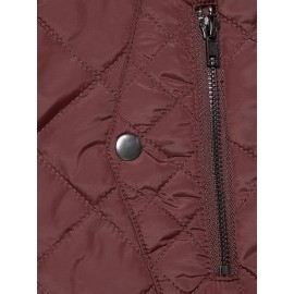Stylish Argyle Pattern Sleeveless Vest - Zip-Up Closure, Casual Solid Design, Breathable Fabric, Women's Fashion Clothing for Everyday Wear