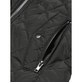 Stylish Argyle Pattern Sleeveless Vest - Zip-Up Closure, Casual Solid Design, Breathable Fabric, Women's Fashion Clothing for Everyday Wear