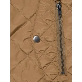 Stylish Argyle Pattern Sleeveless Vest - Zip-Up Closure, Casual Solid Design, Breathable Fabric, Women's Fashion Clothing for Everyday Wear