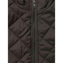 Stylish Argyle Pattern Sleeveless Vest - Zip-Up Closure, Casual Solid Design, Breathable Fabric, Women's Fashion Clothing for Everyday Wear