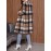 Plaid Pattern Button Front Lapel Coat, Elegant Long Sleeve Knee Length Coat For Fall & Winter, Women's Clothing