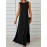 Long Sleeveless Maxi Fit and Flare Tank Dress - Soft High Elasticity Polyester Fabric, Crew Neck, Solid Color, Casual Everyday Wear for Women - All-Season Comfortable Knit Fabric Clothing