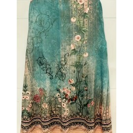 Flirty Floral Print Sleeveless Midi Dress - Effortlessly Chic Casual Style - Feminine Notched Neckline - Perfect for Summer Wardrobe - Womens Clothing