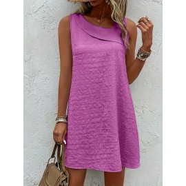Chic Womens Sleeveless Mini Tank Dress - Lightweight & Breathable for Summer & Spring - Casual Loose Fit Fashion