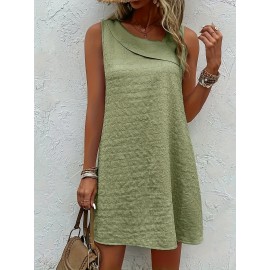 Chic Womens Sleeveless Mini Tank Dress - Lightweight & Breathable for Summer & Spring - Casual Loose Fit Fashion