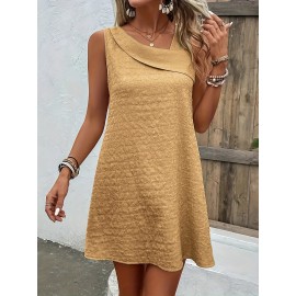 Chic Womens Sleeveless Mini Tank Dress - Lightweight & Breathable for Summer & Spring - Casual Loose Fit Fashion