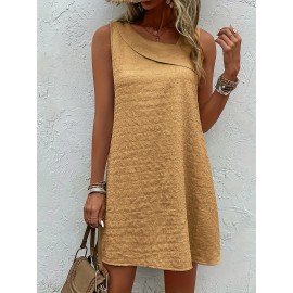 Chic Womens Sleeveless Mini Tank Dress - Lightweight & Breathable for Summer & Spring - Casual Loose Fit Fashion