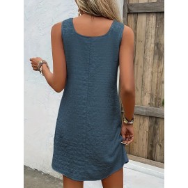 Chic Womens Sleeveless Mini Tank Dress - Lightweight & Breathable for Summer & Spring - Casual Loose Fit Fashion