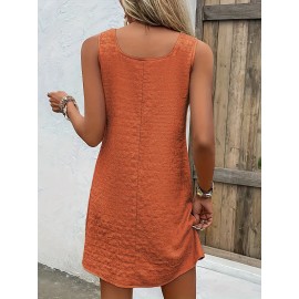 Chic Womens Sleeveless Mini Tank Dress - Lightweight & Breathable for Summer & Spring - Casual Loose Fit Fashion
