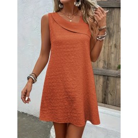 Chic Womens Sleeveless Mini Tank Dress - Lightweight & Breathable for Summer & Spring - Casual Loose Fit Fashion
