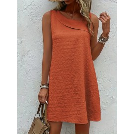 Chic Womens Sleeveless Mini Tank Dress - Lightweight & Breathable for Summer & Spring - Casual Loose Fit Fashion
