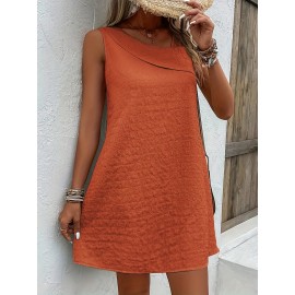 Chic Womens Sleeveless Mini Tank Dress - Lightweight & Breathable for Summer & Spring - Casual Loose Fit Fashion