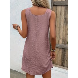 Chic Womens Sleeveless Mini Tank Dress - Lightweight & Breathable for Summer & Spring - Casual Loose Fit Fashion