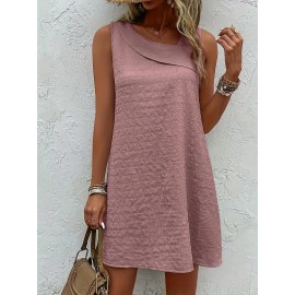 Chic Womens Sleeveless Mini Tank Dress - Lightweight & Breathable for Summer & Spring - Casual Loose Fit Fashion
