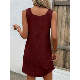 Chic Womens Sleeveless Mini Tank Dress - Lightweight & Breathable for Summer & Spring - Casual Loose Fit Fashion