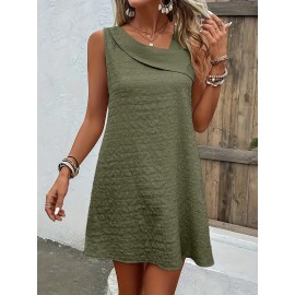 Chic Womens Sleeveless Mini Tank Dress - Lightweight & Breathable for Summer & Spring - Casual Loose Fit Fashion
