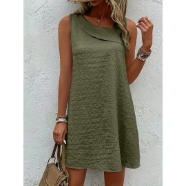 Chic Womens Sleeveless Mini Tank Dress - Lightweight & Breathable for Summer & Spring - Casual Loose Fit Fashion