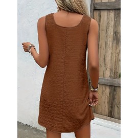 Chic Womens Sleeveless Mini Tank Dress - Lightweight & Breathable for Summer & Spring - Casual Loose Fit Fashion