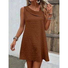 Chic Womens Sleeveless Mini Tank Dress - Lightweight & Breathable for Summer & Spring - Casual Loose Fit Fashion