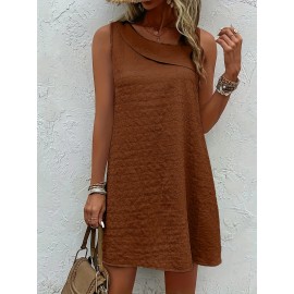 Chic Womens Sleeveless Mini Tank Dress - Lightweight & Breathable for Summer & Spring - Casual Loose Fit Fashion