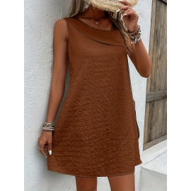 Chic Womens Sleeveless Mini Tank Dress - Lightweight & Breathable for Summer & Spring - Casual Loose Fit Fashion