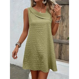 Chic Womens Sleeveless Mini Tank Dress - Lightweight & Breathable for Summer & Spring - Casual Loose Fit Fashion