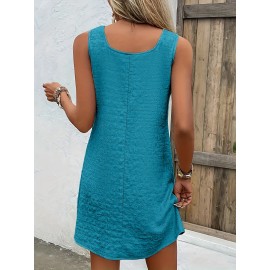 Chic Womens Sleeveless Mini Tank Dress - Lightweight & Breathable for Summer & Spring - Casual Loose Fit Fashion