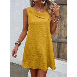 Chic Womens Sleeveless Mini Tank Dress - Lightweight & Breathable for Summer & Spring - Casual Loose Fit Fashion