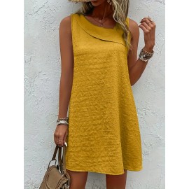 Chic Womens Sleeveless Mini Tank Dress - Lightweight & Breathable for Summer & Spring - Casual Loose Fit Fashion