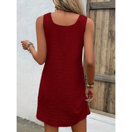 Chic Womens Sleeveless Mini Tank Dress - Lightweight & Breathable for Summer & Spring - Casual Loose Fit Fashion