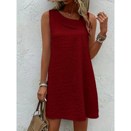 Chic Womens Sleeveless Mini Tank Dress - Lightweight & Breathable for Summer & Spring - Casual Loose Fit Fashion