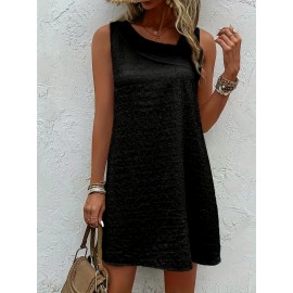 Chic Womens Sleeveless Mini Tank Dress - Lightweight & Breathable for Summer & Spring - Casual Loose Fit Fashion
